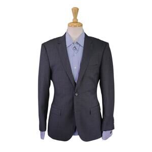 Giovanni Bresciani Slim Fit Solid Gray 2-Btn Super 150's Wool Blazer 38S